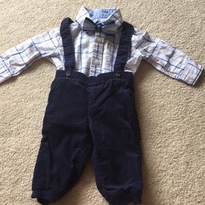 Little boys overall spring/summer outfit.